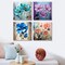 Paint By Numbers Flower Kit for Adults Beginners – 4 Pack Framed 8x8 Inch DIY Acrylic Paint by Numbers Canvas Set, Easy Floral Wall Art Painting Kit for Home Decor & Gift